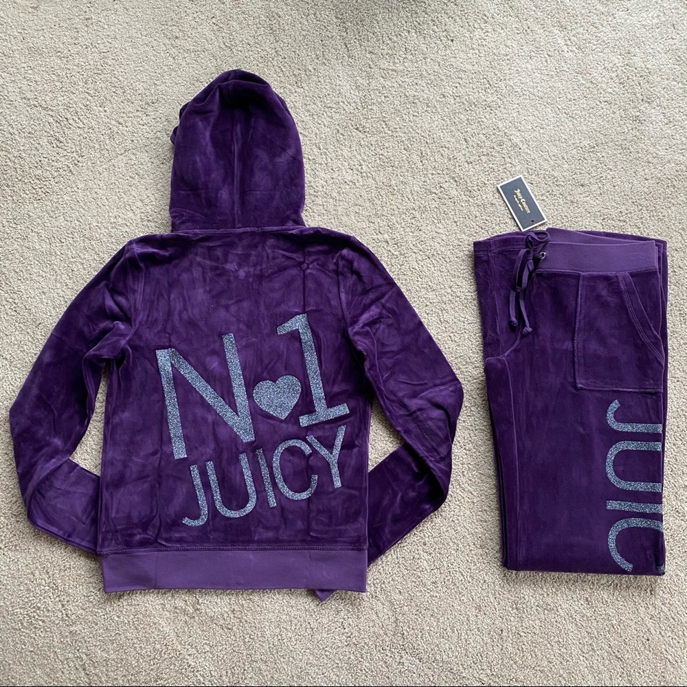 NWT Juicy Couture Purple Tracksuit Top M + Pant S
